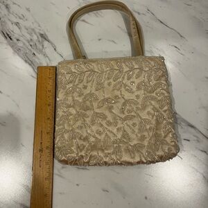 Elegant Cream Beaded Women's Bag